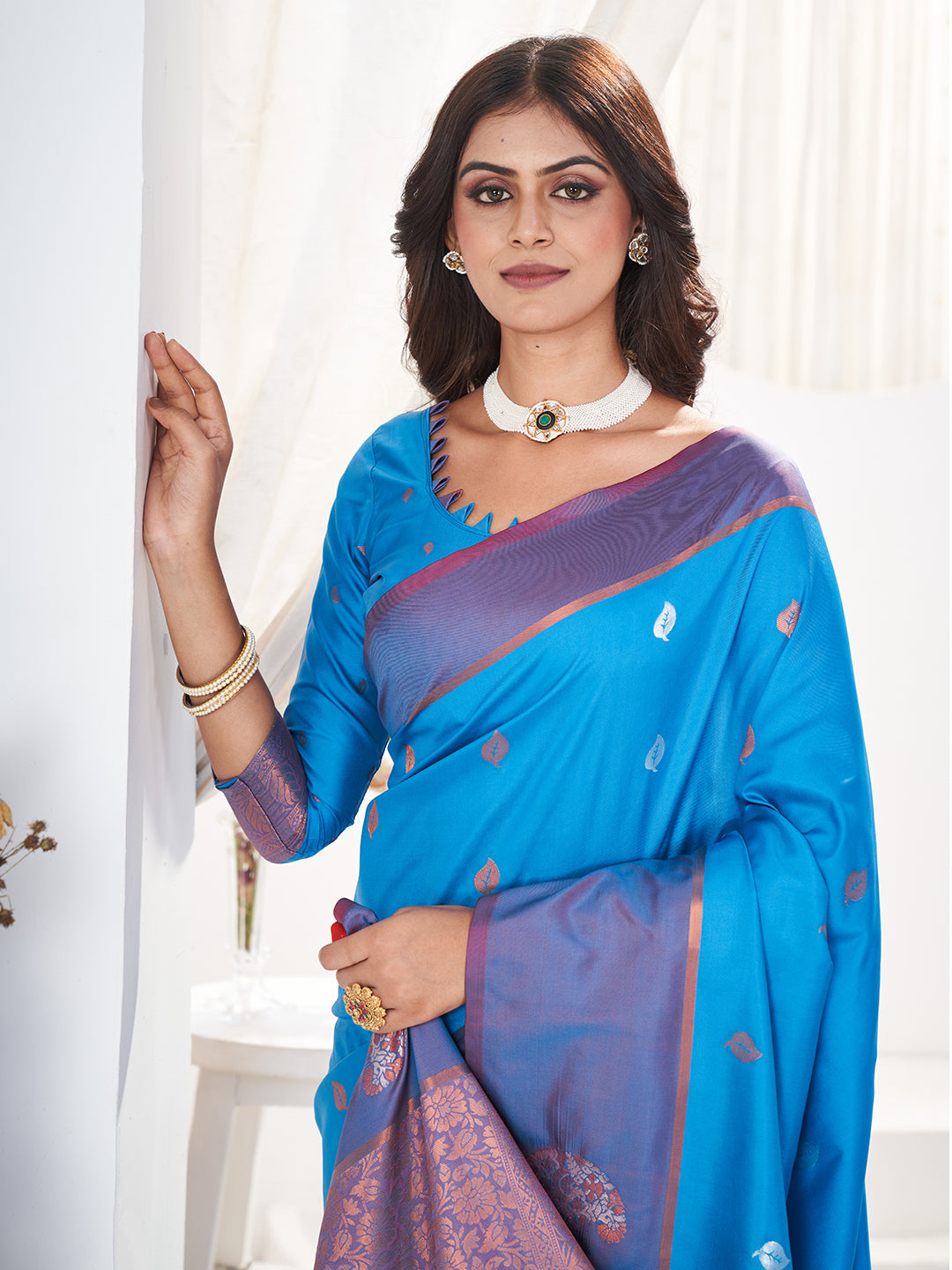 Jamuna Silk in Light Blue