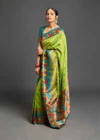 Abhitha Silk Saree Lime Green