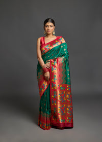 Abhitha Silk Saree Dark Green