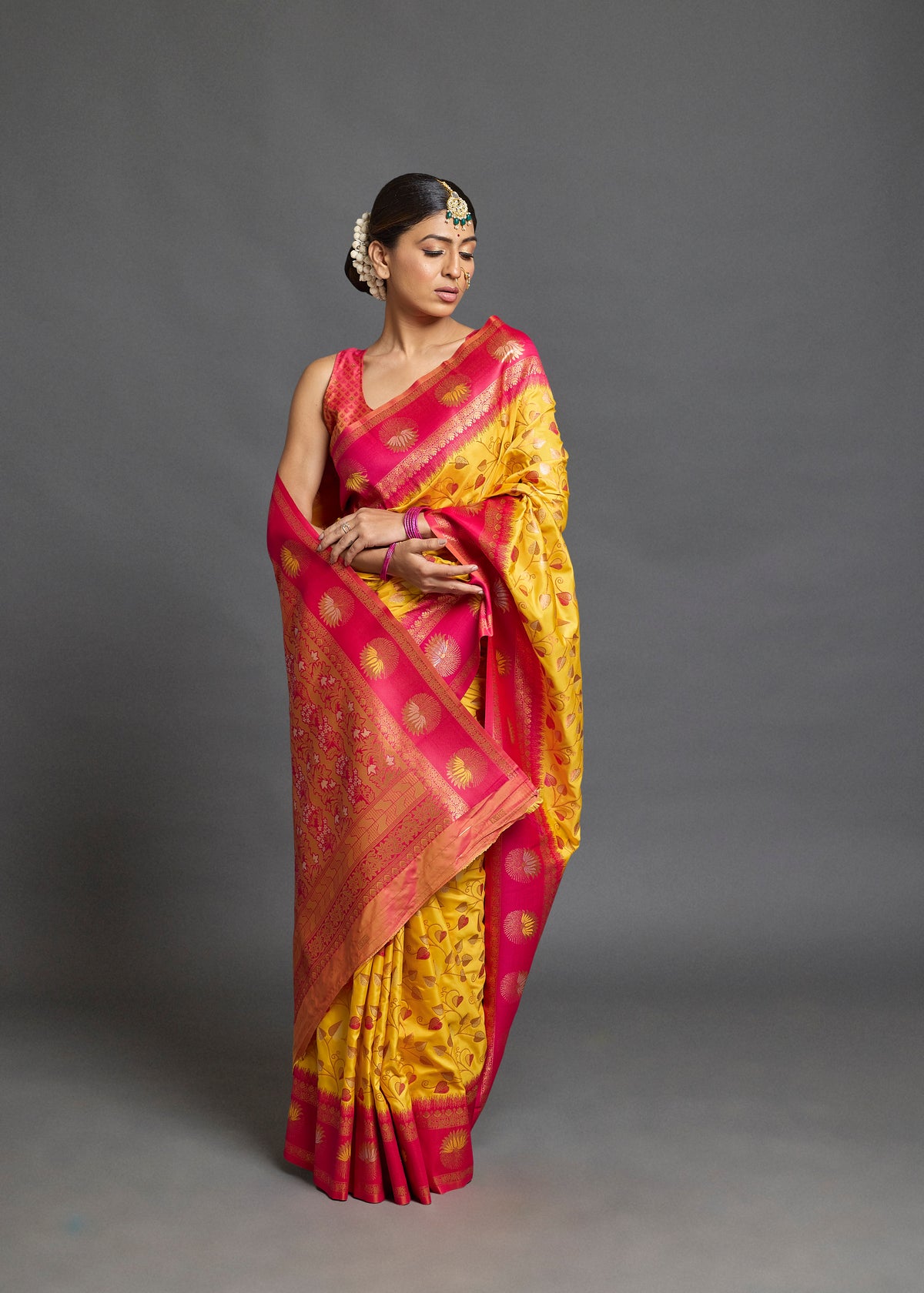 Ishara Silk Saree Yellow