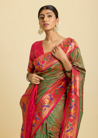 Nirali Silk Saree Olive Green