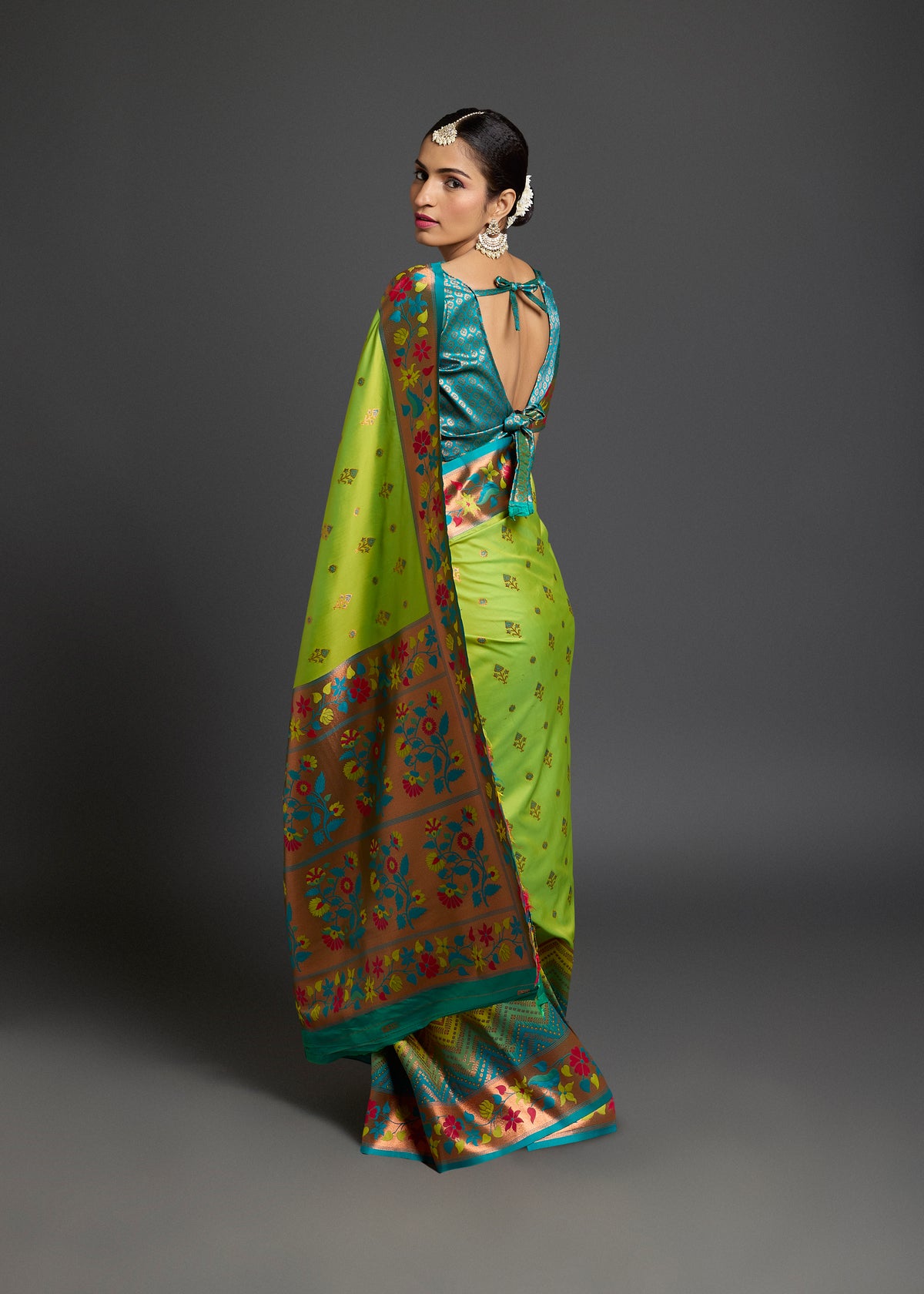 Abhitha Silk Saree Lime Green