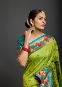 Abhitha Silk Saree Lime Green