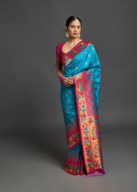 Abhitha Silk Firozi Blue