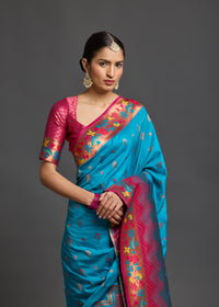 Abhitha Silk Firozi Blue