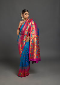 Abhitha Silk Saree Peacock Blue