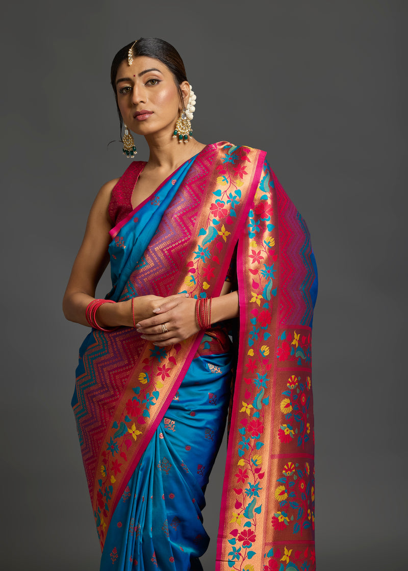 Abhitha Silk Saree Peacock Blue