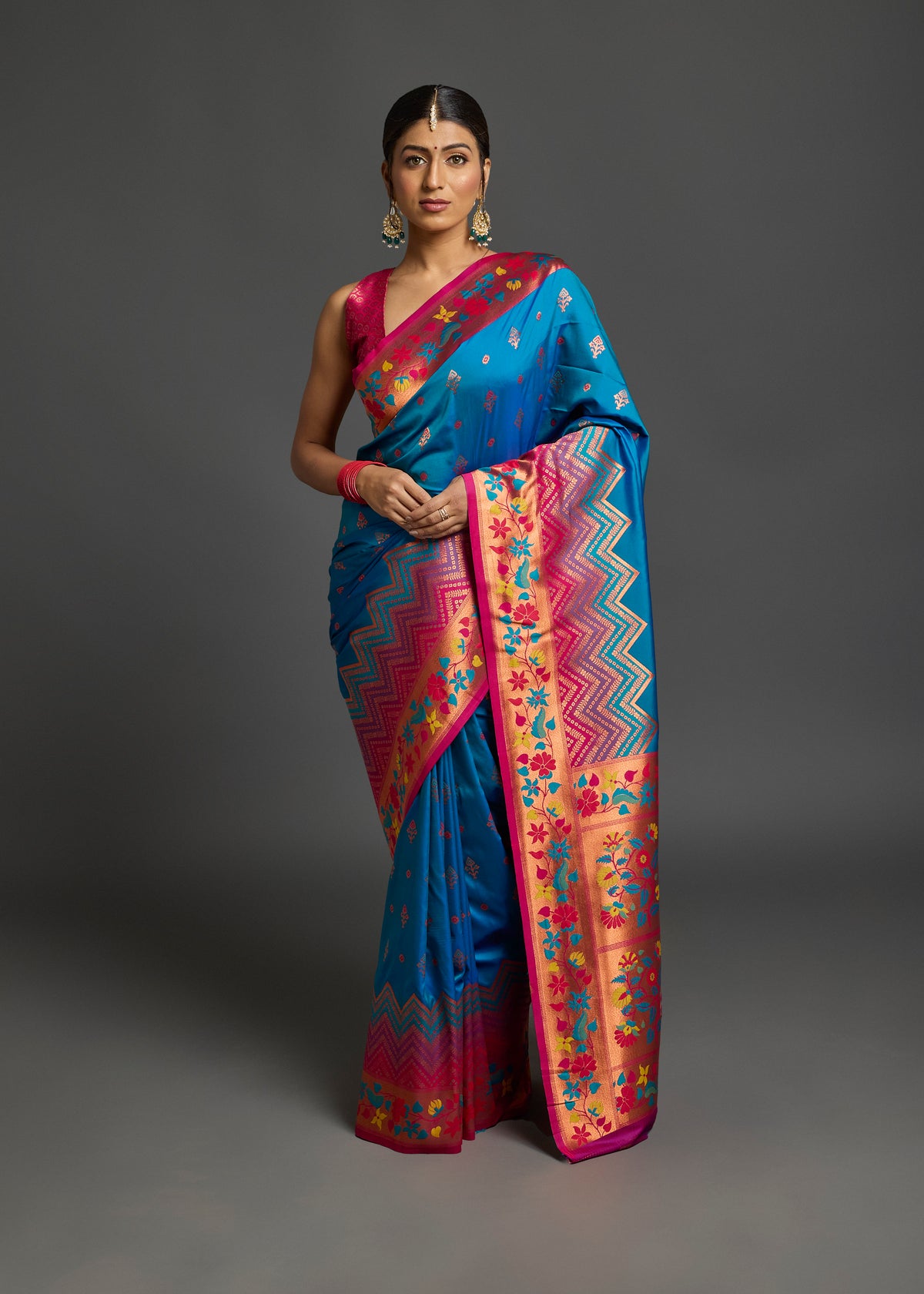 Abhitha Silk Saree Peacock Blue