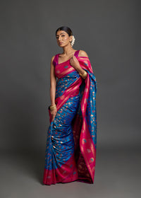 Ishara Silk Saree Peacock Blue