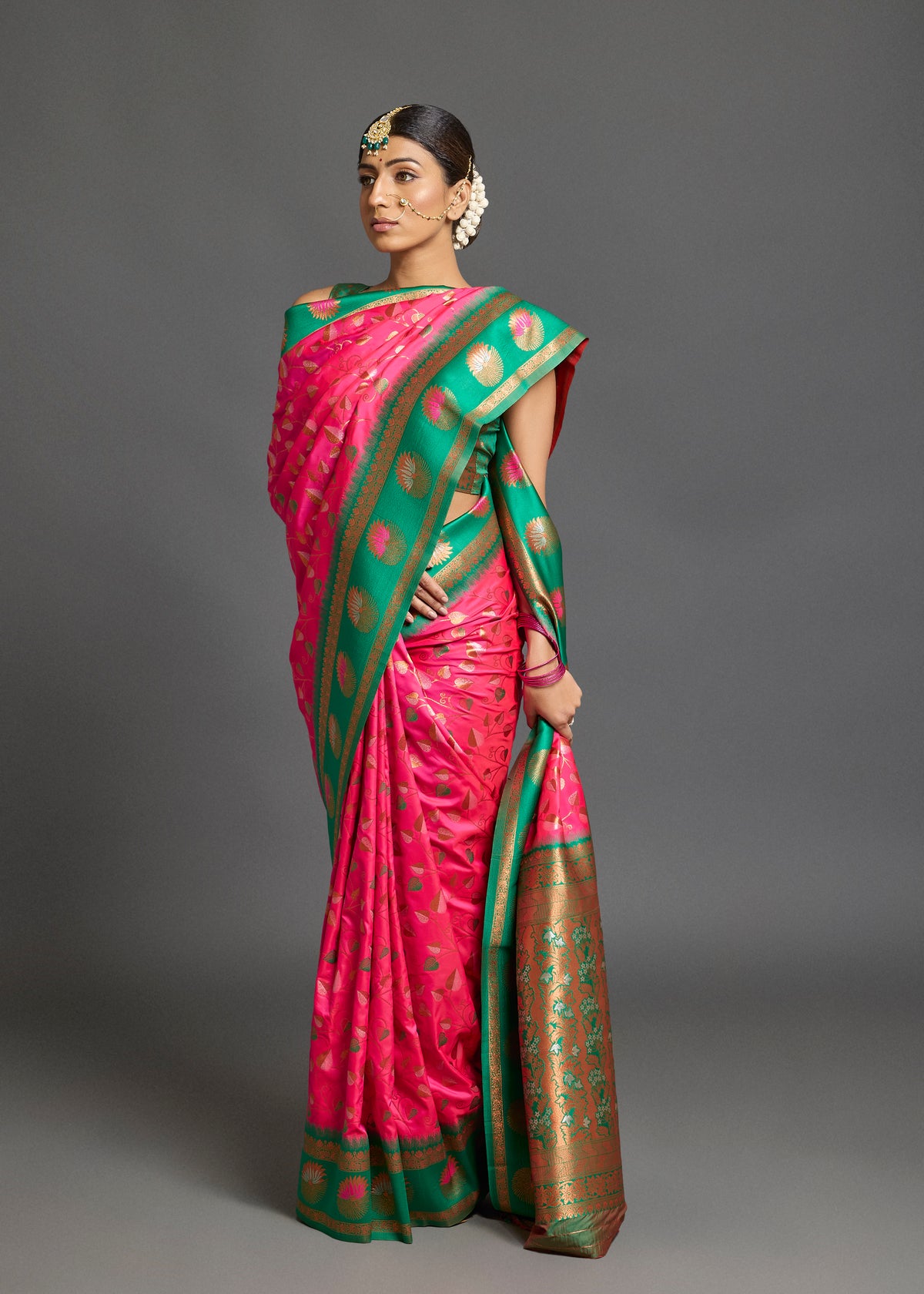 Ishara Silk Saree Pink