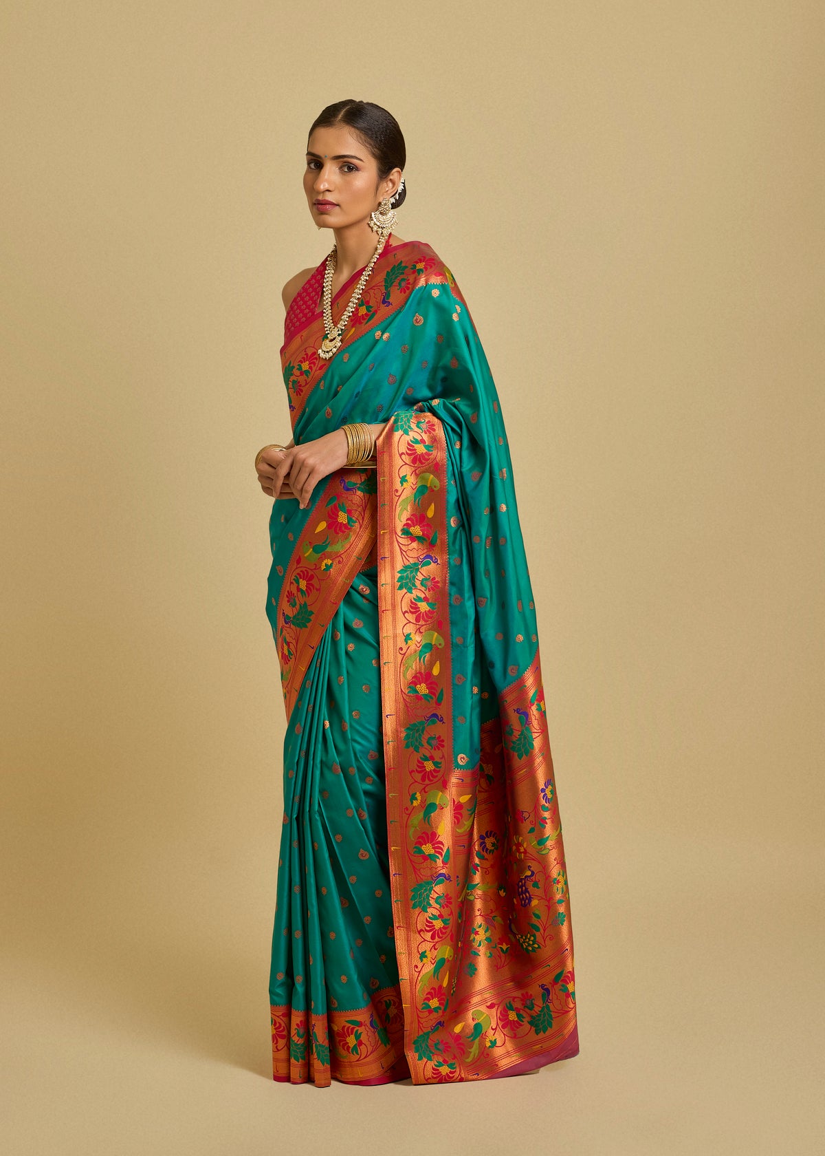 Vishika Silk Saree Rama Green