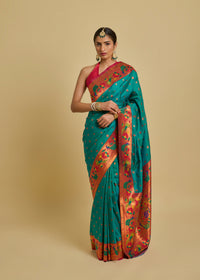 Vishika Silk Saree Rama Green