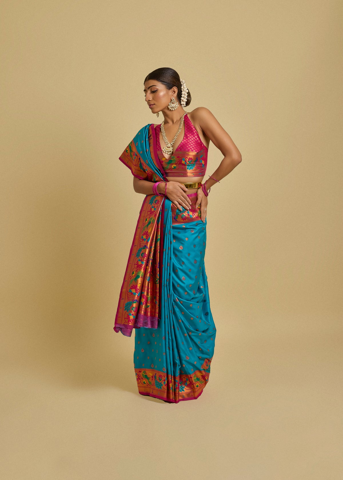 Vishika Silk Saree Firozi Blue