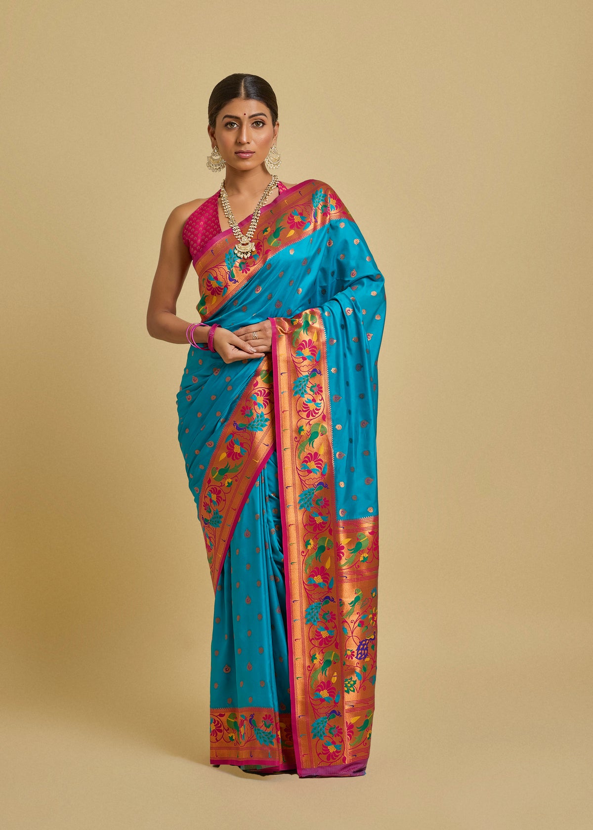 Vishika Silk Saree Firozi Blue