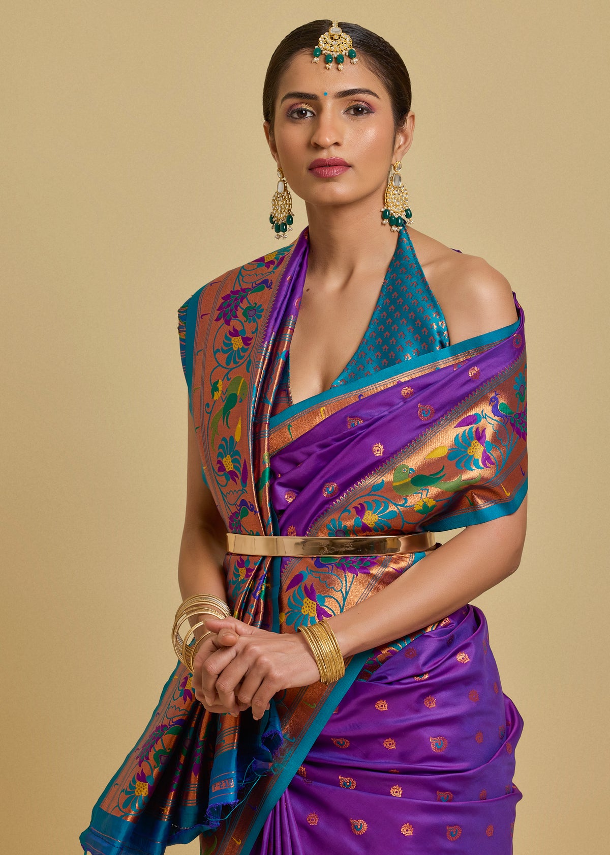 Vishika Silk Saree Peacock Blue