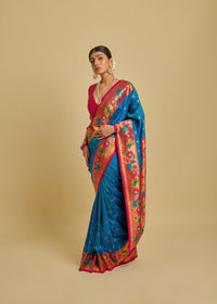 Vishika Silk Saree Peacock Blue