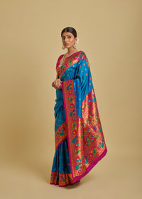 Vishika Silk Saree Peacock Blue