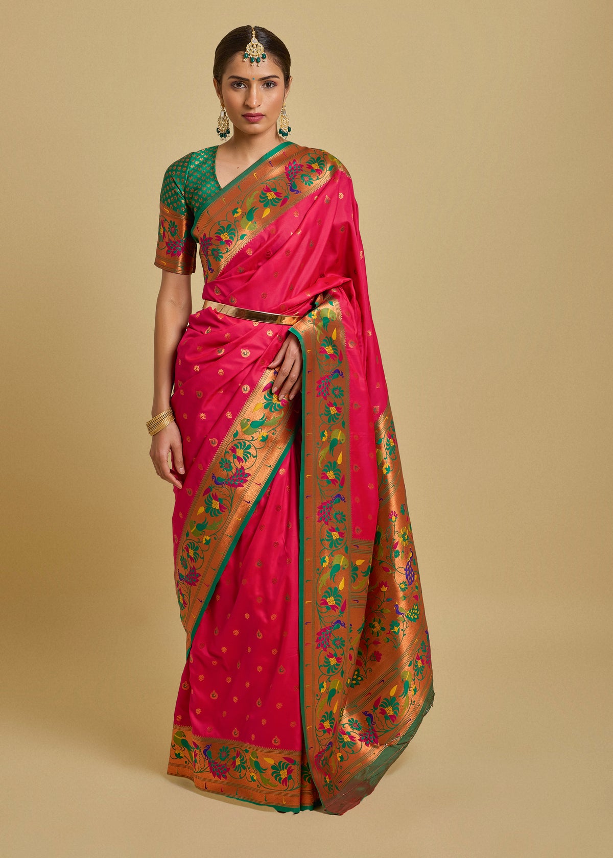 Vishika Silk Saree Rani Pink