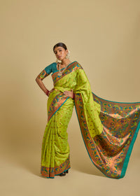 Vishika Silk Saree Lime Green