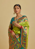 Vishika Silk Saree Lime Green
