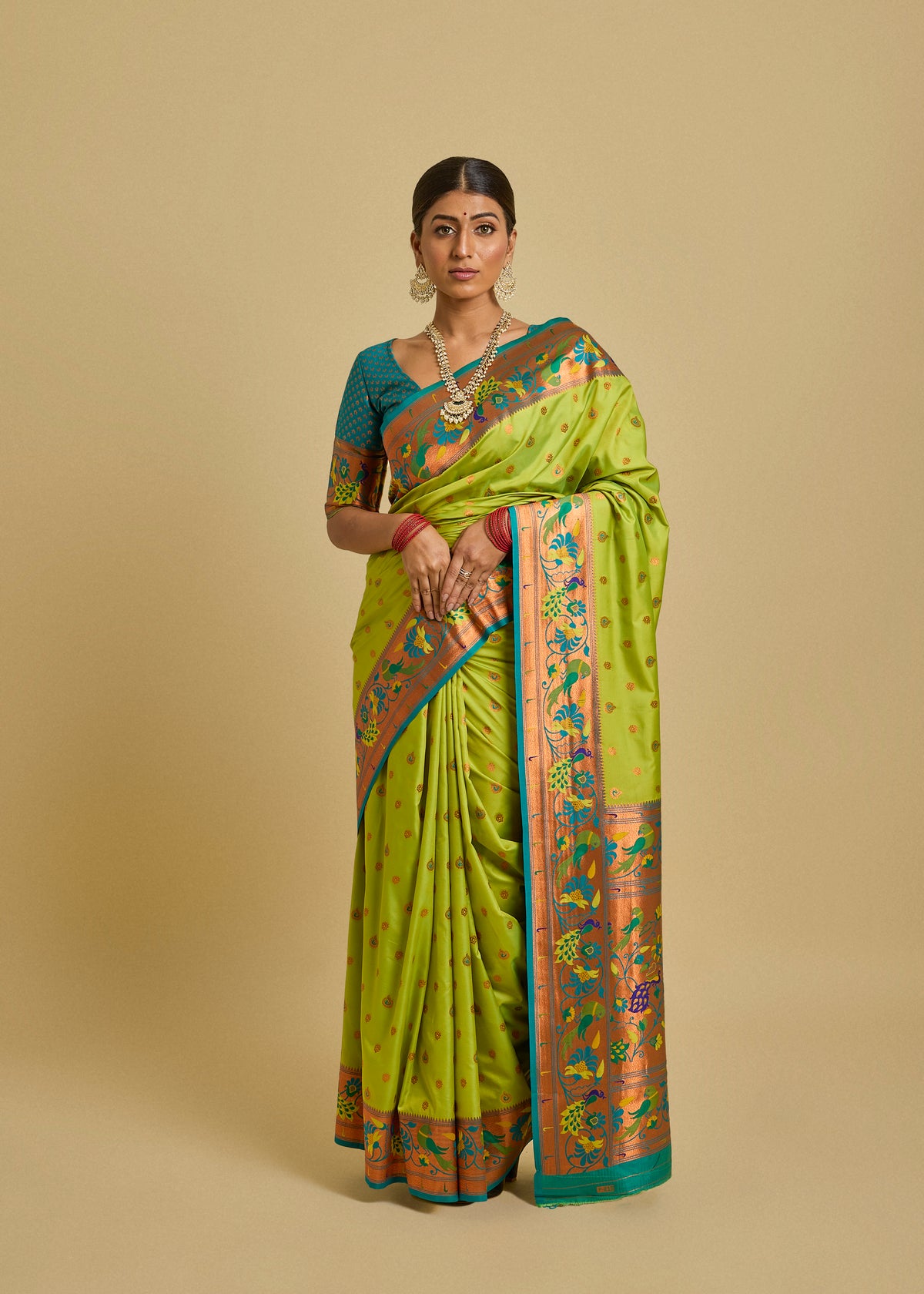 Vishika Silk Saree Lime Green