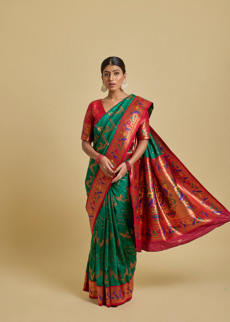 Nirali Silk Saree Dark Green