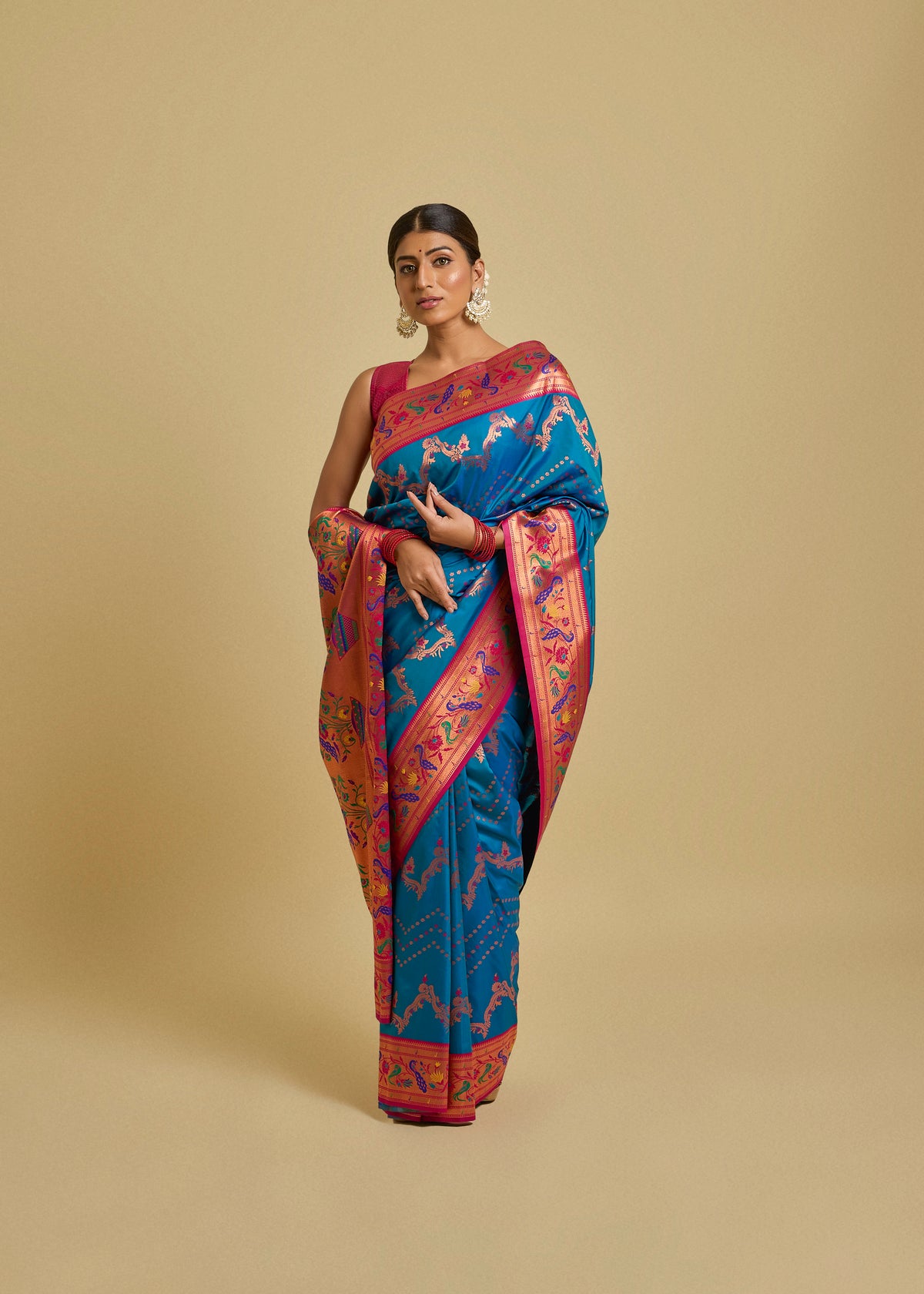 Nirali Silk Saree Firozi Blue