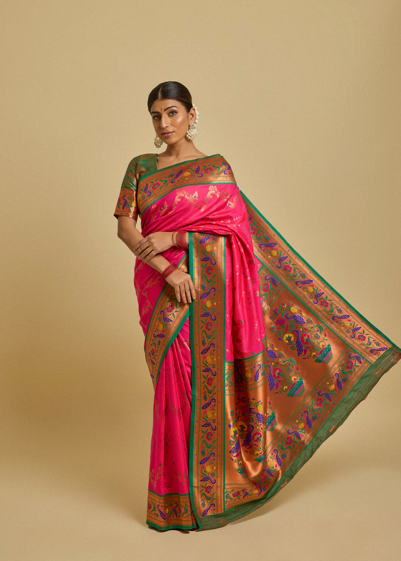 Nirali Silk Saree Rani Pink