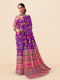 Kalam Warli in Purple