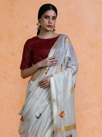 Rithika Cotton in Beige with Yellow Motifs