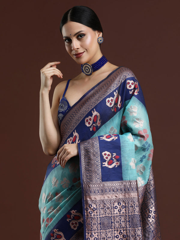 Sarha Woven Design Zari Banarasi Saree in Orange