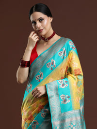 Woven Design Chanderi Cotton Saree in Yellow
