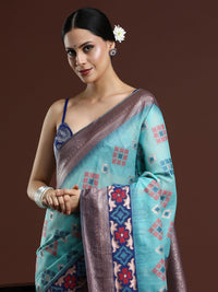 Woven Design Chanderi Cotton Saree in Blue