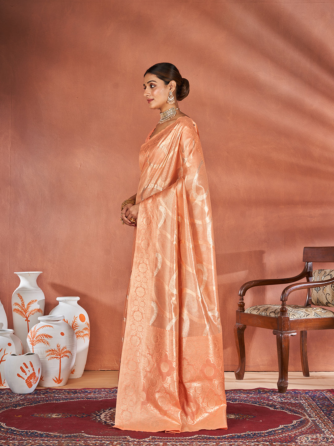 Etasha Silk In Orange