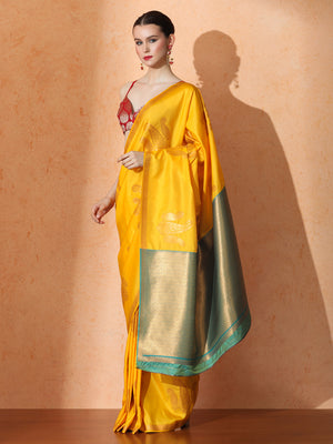 Charita Silk In Yellow - Saree by Sarha