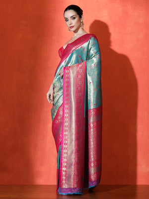 Vasanti Silk in Light Blue - Saree by Sarha