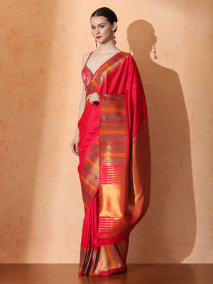 Aakshi Silk In Hot Pink - Saree by Sarha