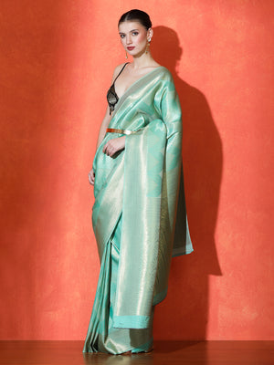 Suvarna Silk in Green - Saree by Sarha