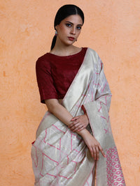 Devi Cotton in Beige with Pink Motifs