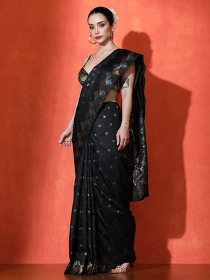 Tantra Silk In Black - Saree by Sarha
