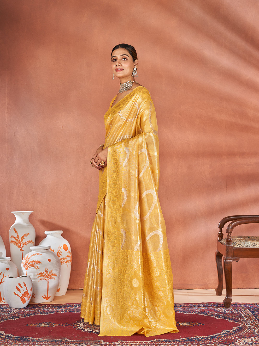 Etasha Silk In Golden Yellow