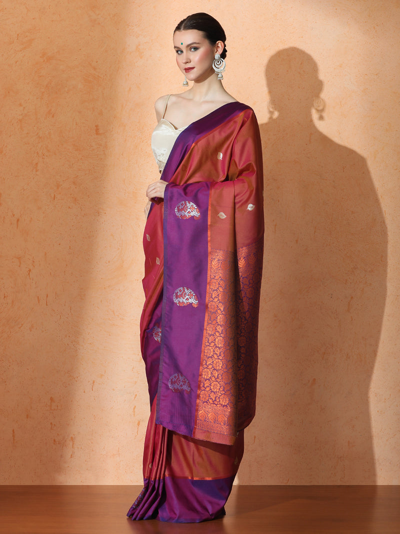 Jamuna Silk in Maroon