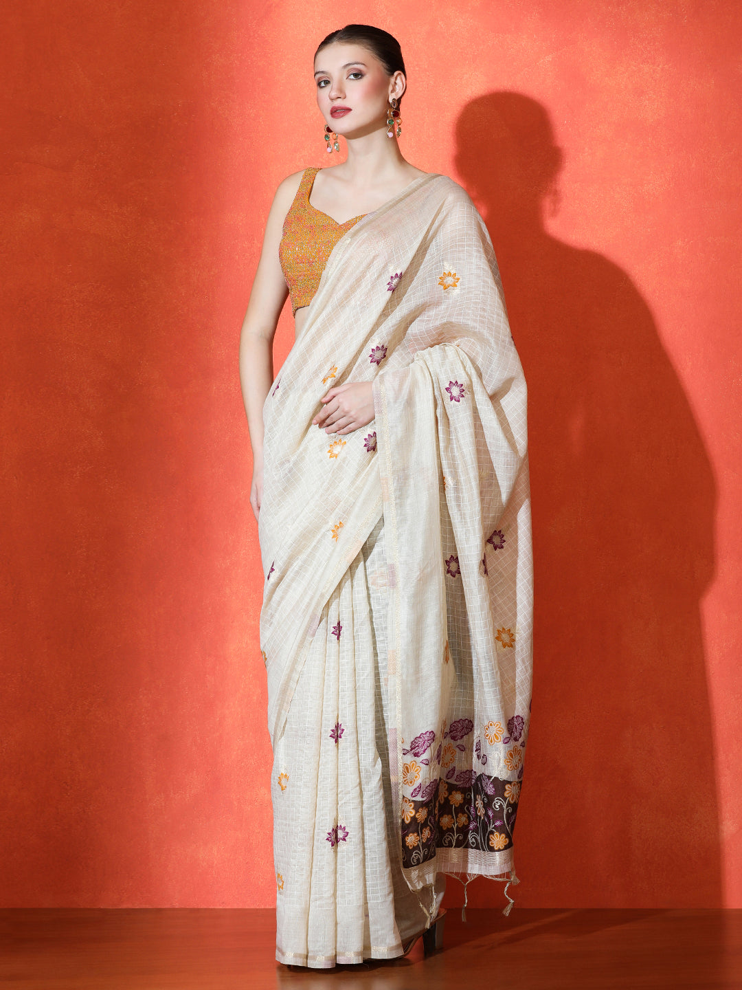 Sundari Cotton In Cream and Brown