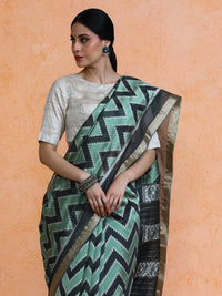 Sumitra Cotton in Pista and Black