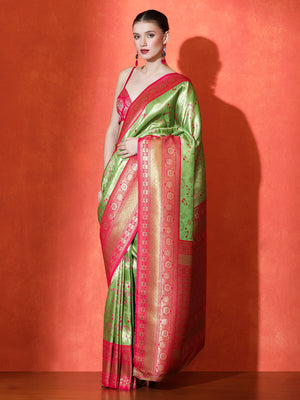 Vasanti Silk in Light Green - Saree by Sarha