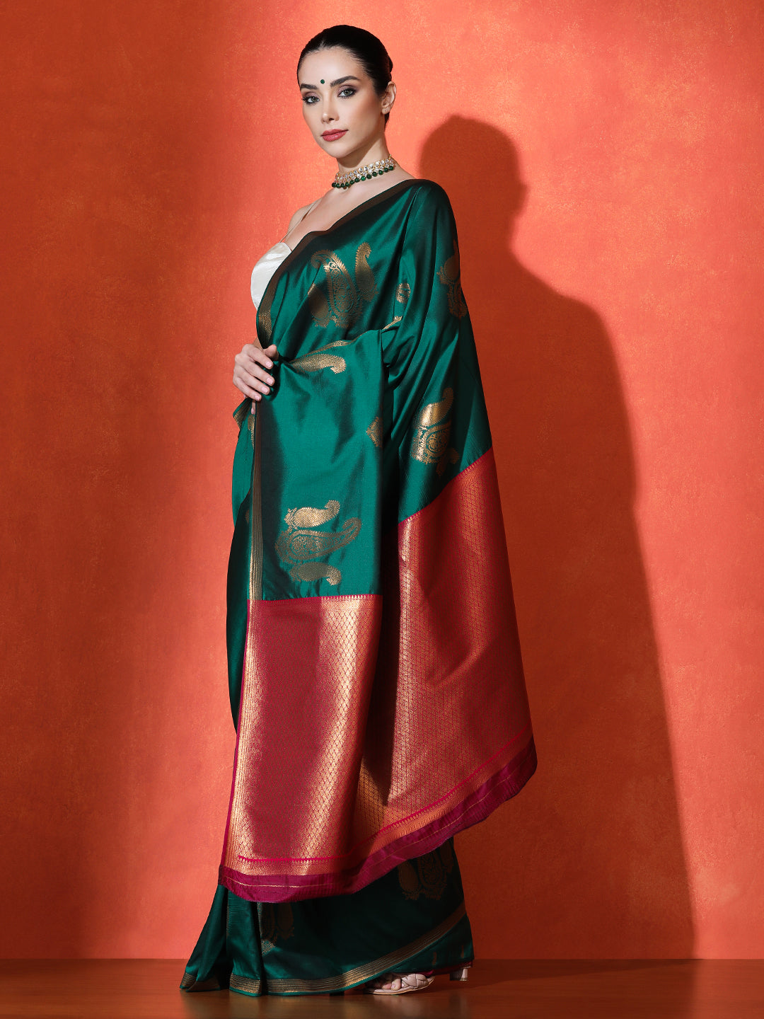 Charita Silk In Dark Green