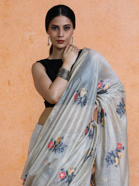 Leela Cotton in Beige with Red Motifs