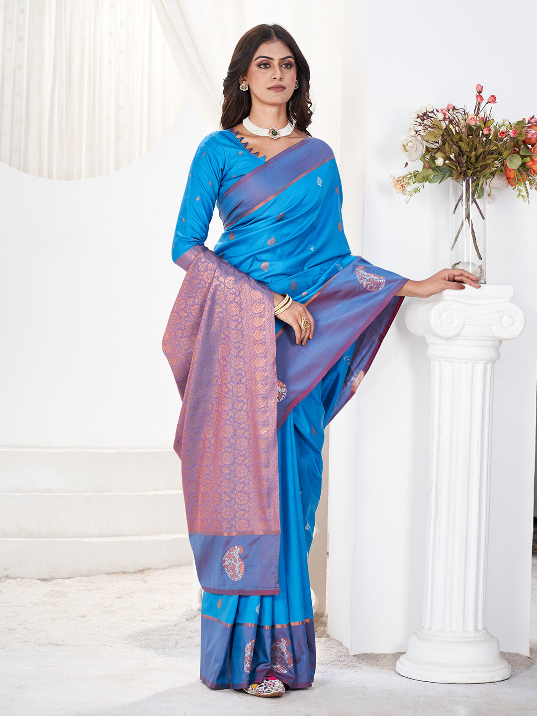 Jamuna Silk in Light Blue