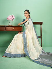 Rohini Cotton In White & Blue