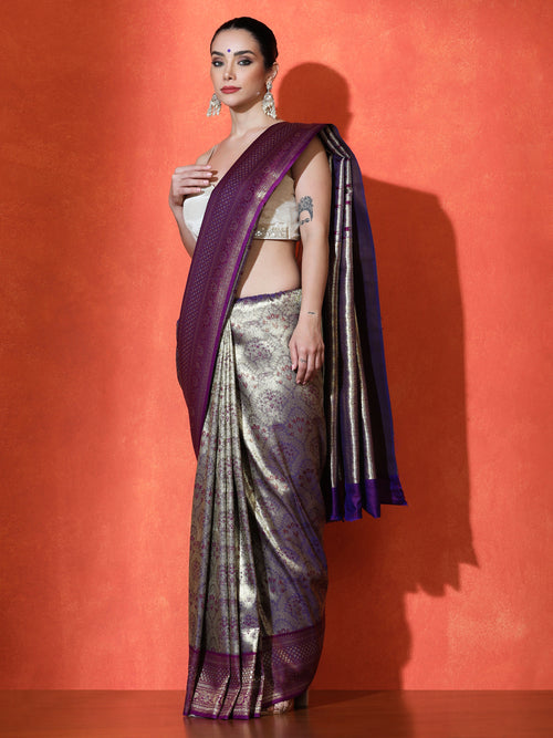 Rasika Silk In Purple - Saree by Sarha